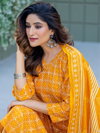 Yellow Colour Cotton Blend With Print Kurti With Pant Dupatta Wholesale Online Aaradhna 2029